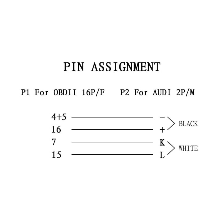 2 x 2 Pin to 16 Pin OBDII Diagnostic Cable for Audi by buy2fix