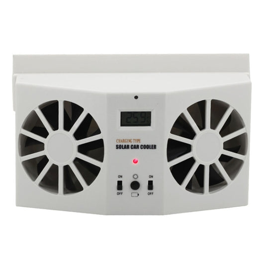 2W Solar Powered Car Auto Air Vent Cool Fan Cooler Ventilation System Radiator, with Temperature Display by buy2fix