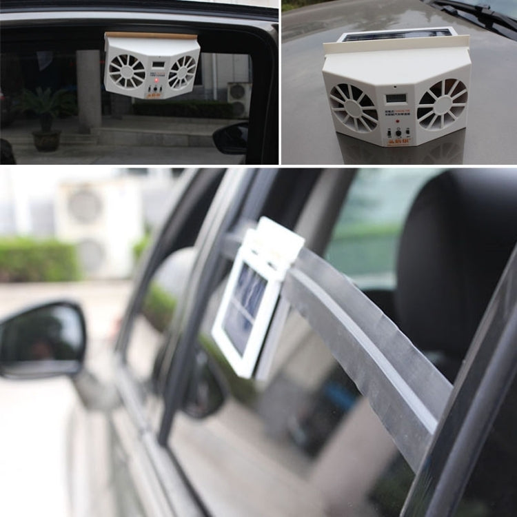 2W Solar Powered Car Auto Air Vent Cool Fan Cooler Ventilation System Radiator, with Temperature Display by buy2fix