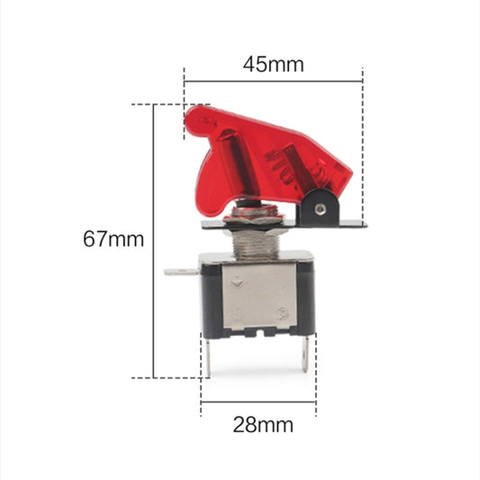 Flip Cover Nitrous Arming Switch with Red LED Indicator (Vehicle DIY), Red by buy2fix