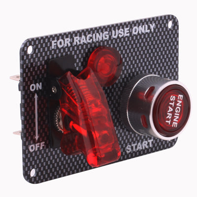 Carbon Fiber Flip-up Start Ignition Switch Panel and Accessories for Racing Sport (DC 12V) by buy2fix