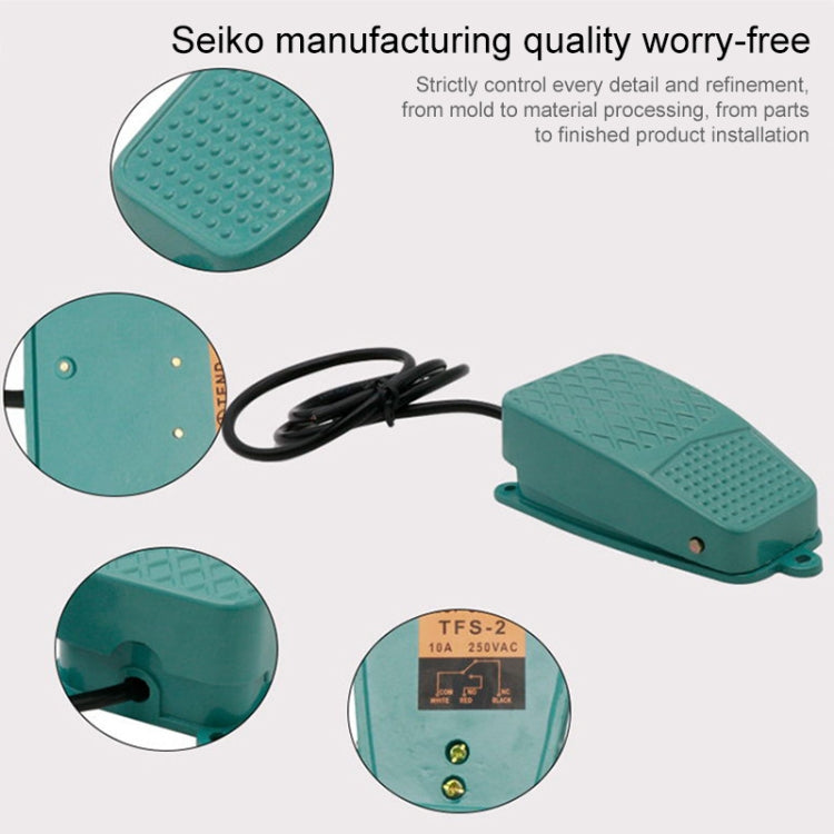 TFS-2 AC 250V 10A Anti-slip Metal Case Foot Control Pedal Switch, Cable Length: 90cm by buy2fix