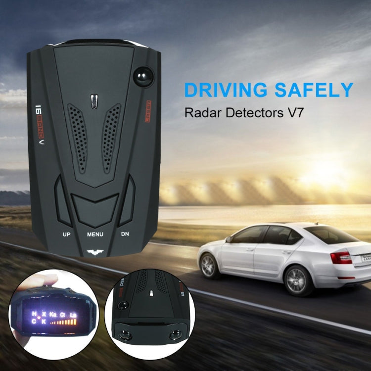 V7 Car Anti-Police Radar Detector 360 Protection Defense Laser Detection, Built-in Russian & English Voice Broadcast(Black) by buy2fix