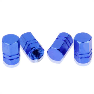 Blue Anodized Aluminum Tire Valve Stem Caps 4 pcs(Blue) by buy2fix