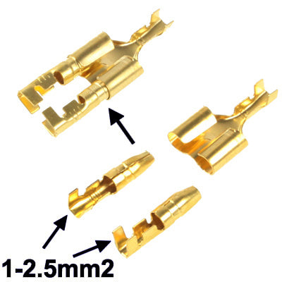 100pcs DIY Crimp Terminal Female to 2 x Male Spade Connector, Cable size: 1-2.5mm2 (100pcs in one packaging, the price is for 100pcs) by buy2fix