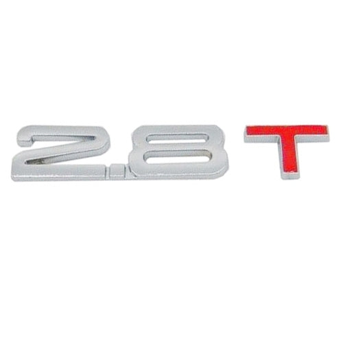 3D Universal Decal Chromed Metal 2.8T Car Emblem Badge Sticker Car Trailer Gas Displacement Identification, Size: 8.5x2.5 cm by buy2fix