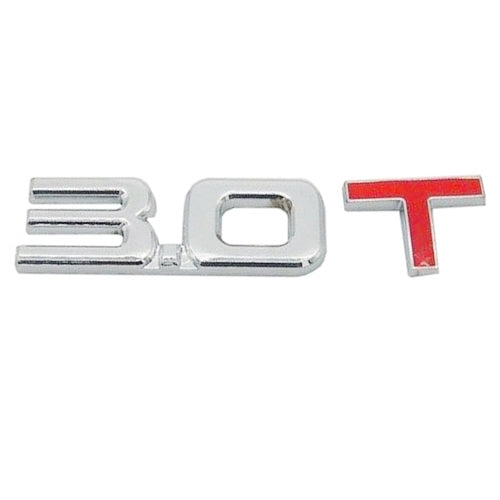 3D Universal Decal Chromed Metal 3.0T Car Emblem Badge Sticker Car Trailer Gas Displacement Identification, Size: 8.5x2.5 cm by buy2fix