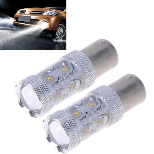 2PCS 1157/BAY15D 650 Lumen 50W 10-3535-LEDs 6500K White Light Car Brake Light, DC 12-24V by buy2fix