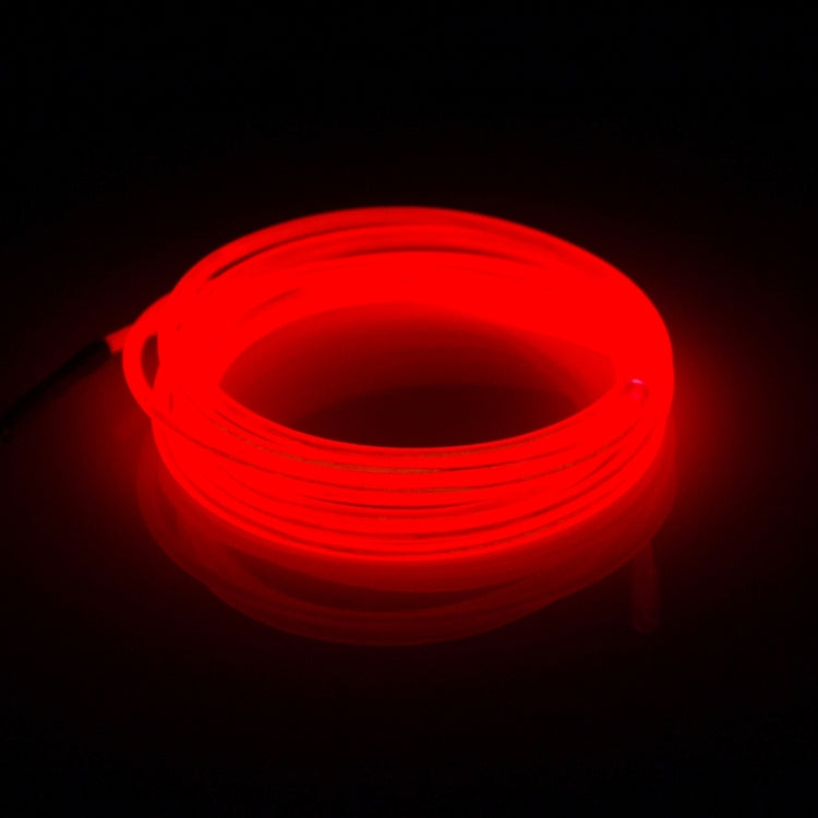EL Cold Red Light Waterproof Round Flexible Car Strip Light with Driver for Car Decoration, Length: 2m(Red) by buy2fix