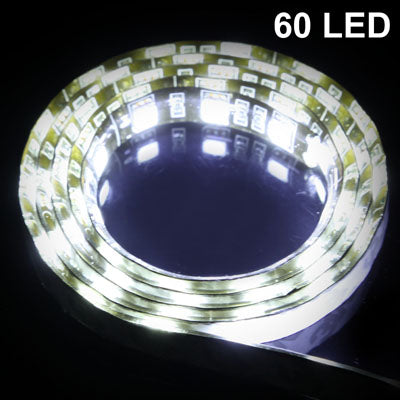 White 60 LED 5050 SMD Waterproof Flexible Car Strip Light, DC 12V, Length: 1m by buy2fix