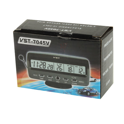 3.6 inch LCD Car Digital Thermometer with Time / Date / Week / Alarm / Car Storage Battery Voltage Display(Black) by buy2fix