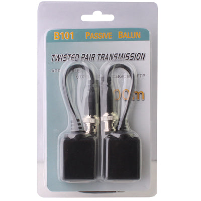 2 PCS Passive Balun Twisted Pair Transceiver(Black) by buy2fix