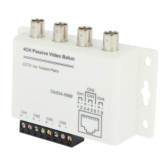 4 CH Passive UTP Video Balun / CCTV Via Twisted Pairs by buy2fix