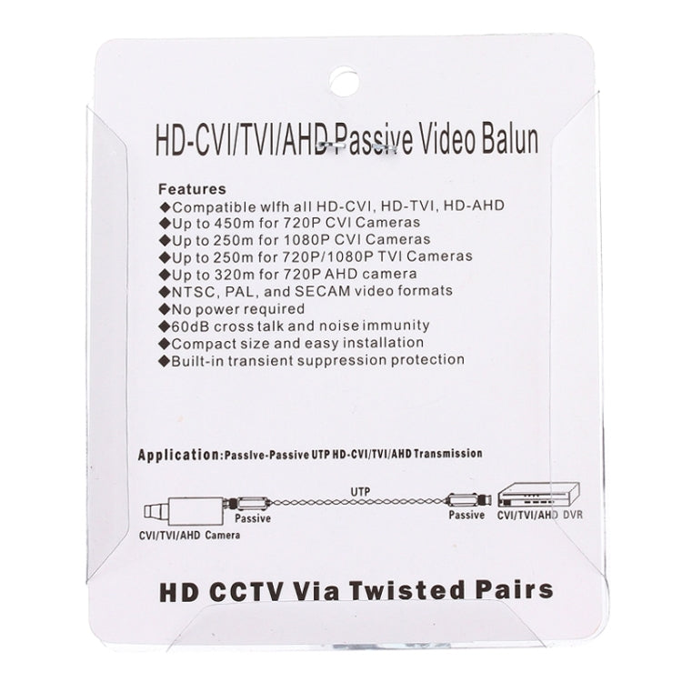 2 PCS 202C-HD CVI/TVI/AHD 1CH Passive Video Balun Coaxial Adapter by buy2fix