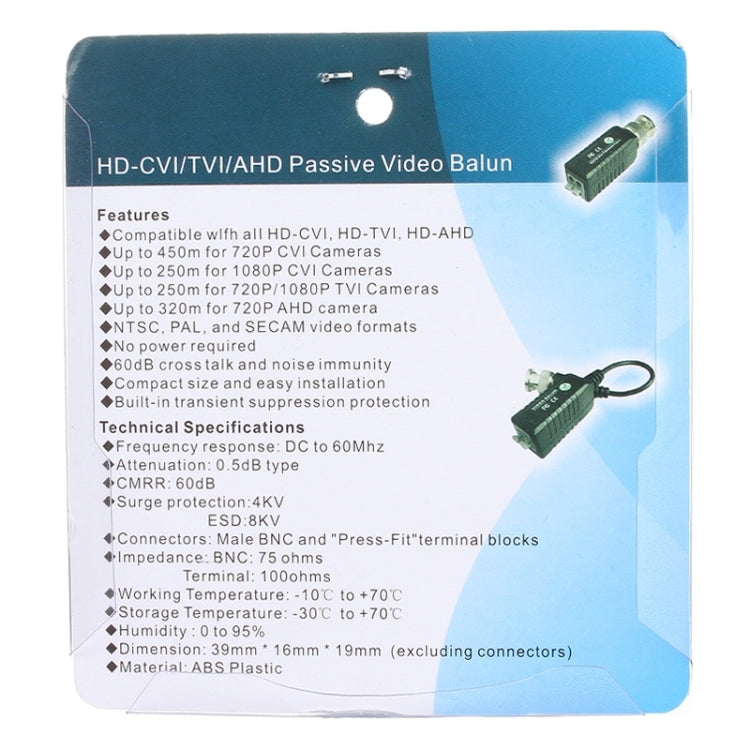 2 PCS HD 302B Coaxial CVI/TVI/AHD 1CH Passive Transceiver Video Balun by buy2fix