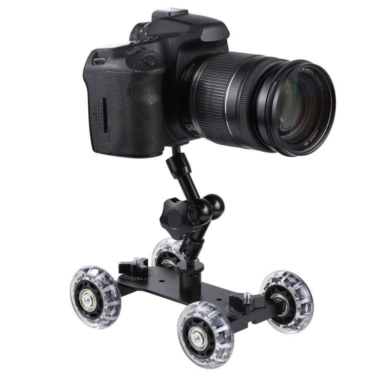 Floor Table Video Slider Track Dolly Car for DSLR Camera(Black) by buy2fix