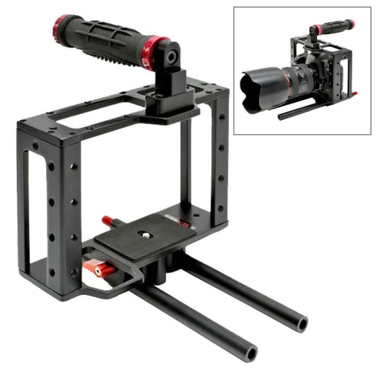 DEBO DET-08 Camera Cage Handle Kit for SLR Camera 5D2 / 5D3 (Black+Red) by DEBO