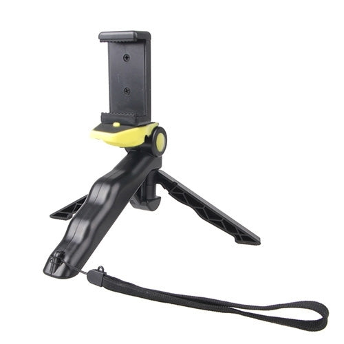 Portable Hand Grip / Mini Tripod Stand Curve with Straight Clip for GoPro HERO 4 / 3 / 3+ / SJ4000 / SJ5000 / SJ6000 Sports DV / Digital Camera / iPhone , Galaxy and other Mobile Phone(Yellow) by buy2fix