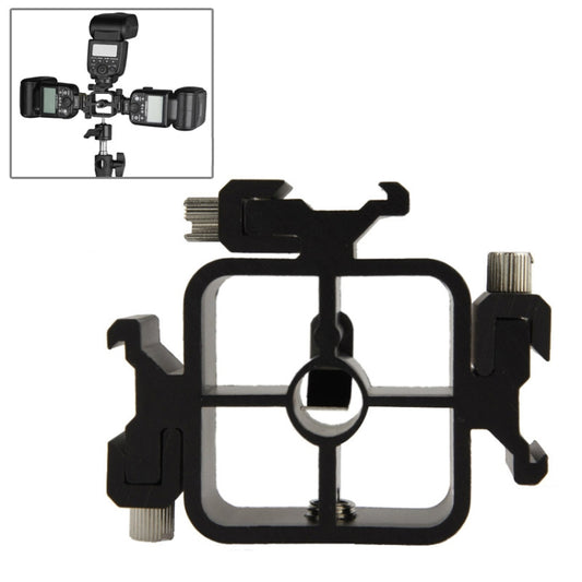 XF0003 Triple Heads Hot Shoe Mount Adapter Flash Holder Bracket Light Stand Holder by buy2fix