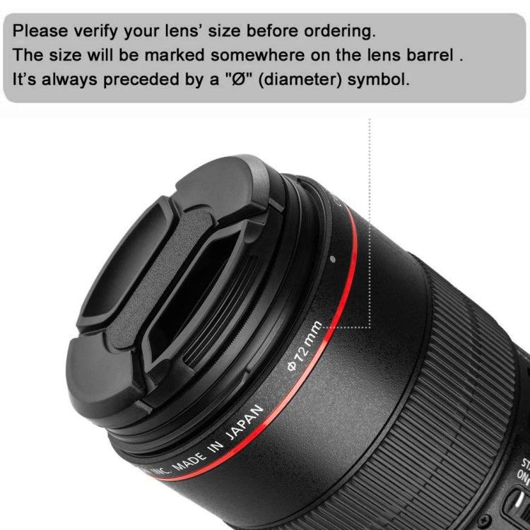 72mm Center Pinch Camera Lens Cap(Black) by buy2fix