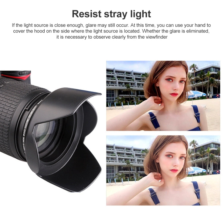 58mm Lens Hood for Cameras(Screw Mount)(Black) by buy2fix