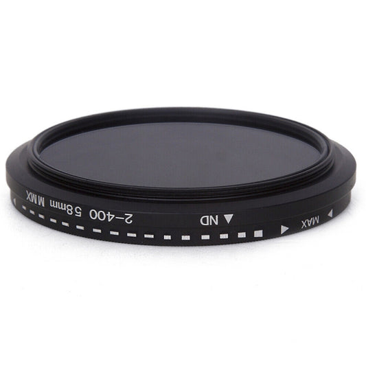 58mm ND Fader Neutral Density Adjustable Variable Filter ND 2 to ND 400 Filter(Black) by buy2fix