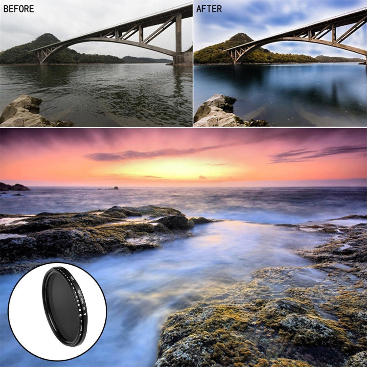 77mm ND Fader Neutral Density Adjustable Variable Filter ND 2 to ND 400 Filter(Black) by buy2fix