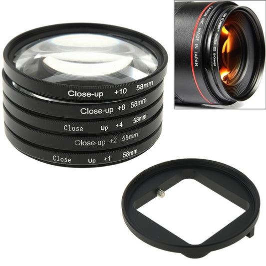 6 in 1 58mm Close-Up Lens Filter Macro Lens Filter + Filter Adapter Ring for GoPro HERO3 by buy2fix