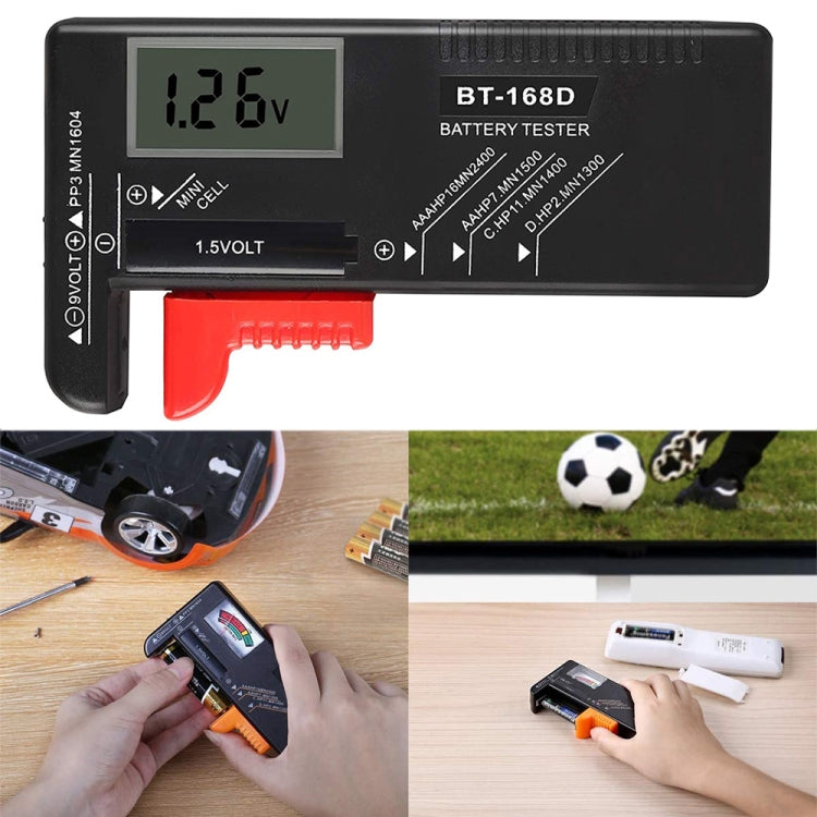 BT-168D Digital LCD Display Battery Universal Tester for 1.5V AAA, AA and 9V 6F22 Batteries by buy2fix