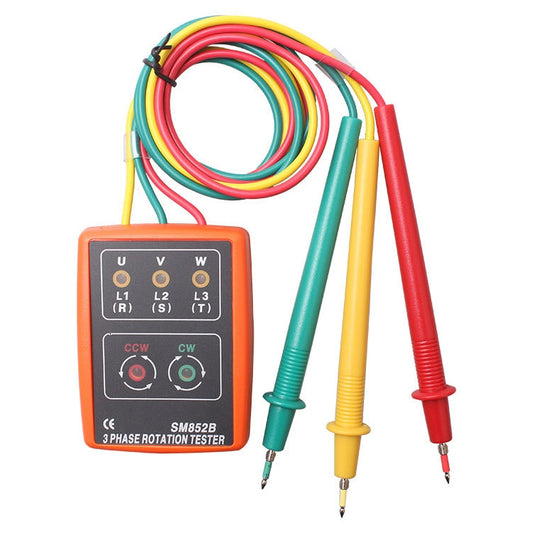 SM852B 3 Phase Rotation Tester Indicator Detector Meter(Orange) by buy2fix