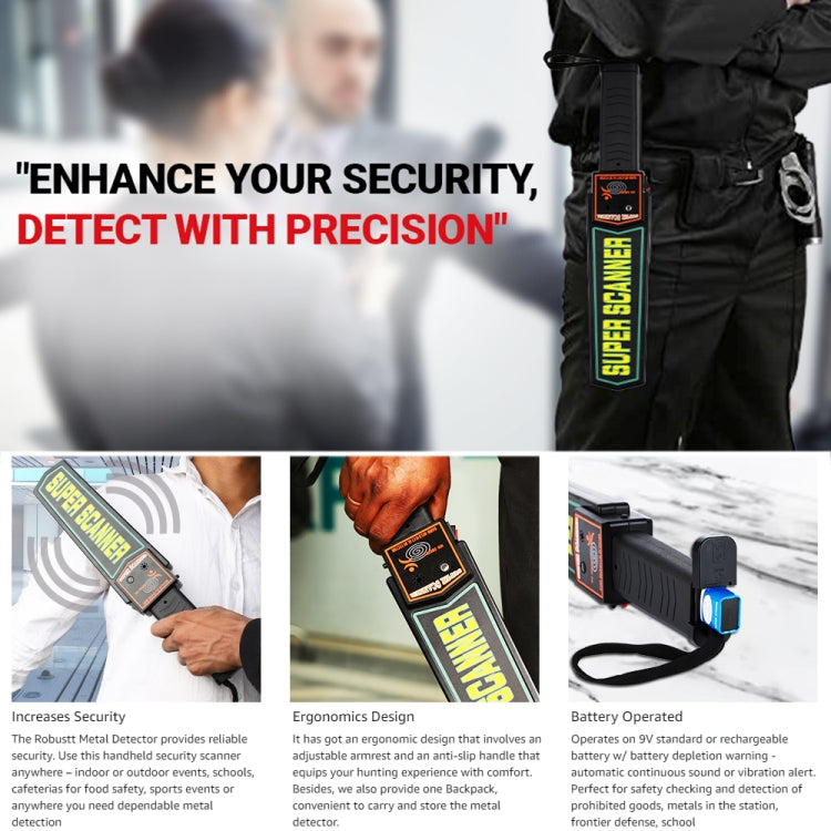 TS90 Hand-held Security Metal Detector, Detection Distance: 60mm by buy2fix