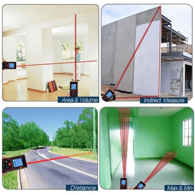 RZ-A60 1.9 inch LCD 60m Hand-held Laser Distance Meter with Level Bubble by buy2fix