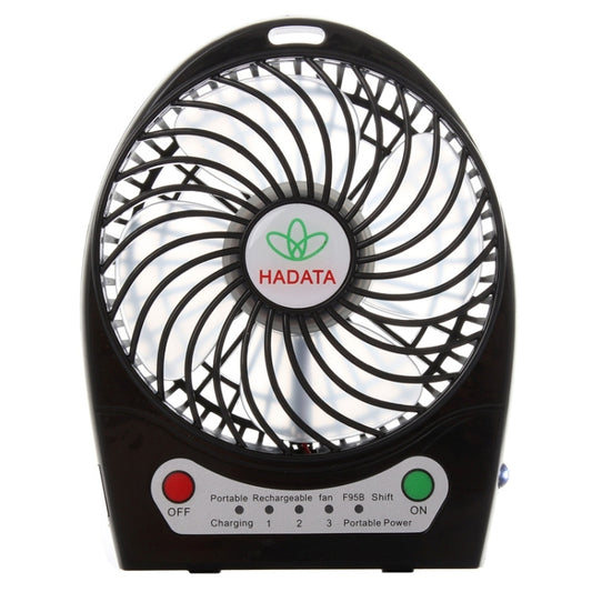Hadata 4.3 inch Portable USB / Li-ion Battery Powered Rechargeable Fan with Third Wind Gear Adjustment & Clip(Black) by buy2fix