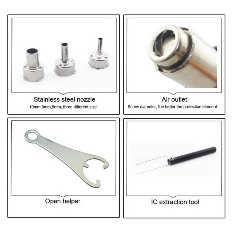 BEST BST-898D 2 in 1 AC 220V 720W LED Displayer Helical Wind Adjustable Temperature Unleaded Hot Air Gun + Solder Station & Soldering Iron(Blue) by BEST