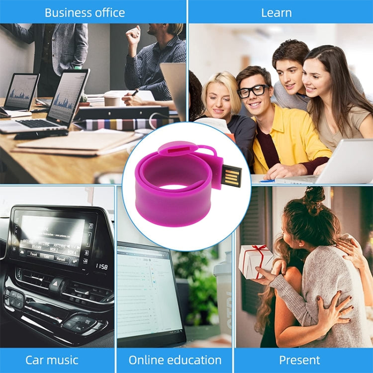 Silicone Bracelet USB Flash Disk with 32GB Memory(Purple) by buy2fix