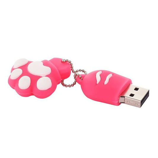 8GB Bear Paw Shaped Silicone USB 2.0 Flash Disk with Anti Dust Cup(Red plum) by buy2fix
