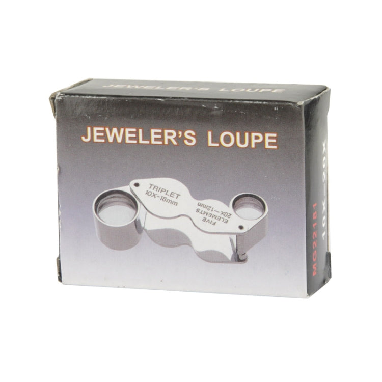 10X - 20X Portable & Rotatable Handheld Jewelry Loupe Magnifier Reading Magnifier (MG22181)(Silver) by buy2fix