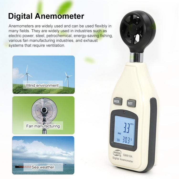 BENETECH Digital Electronic Anemometer (GM816A)(White) by BENETECH