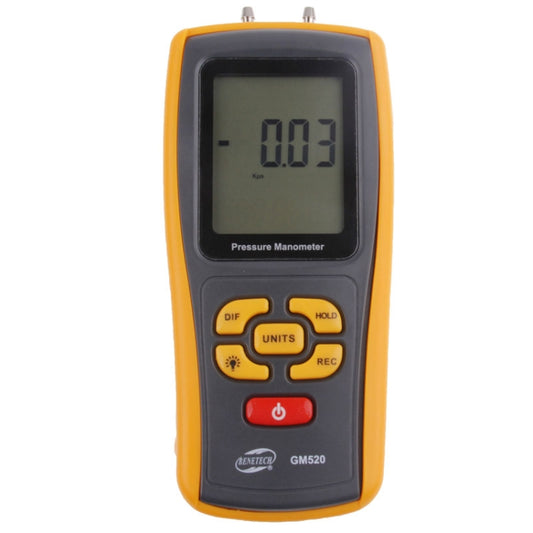 BENETECH GM520 LCD Display Pressure Manometer(Yellow) by BENETECH