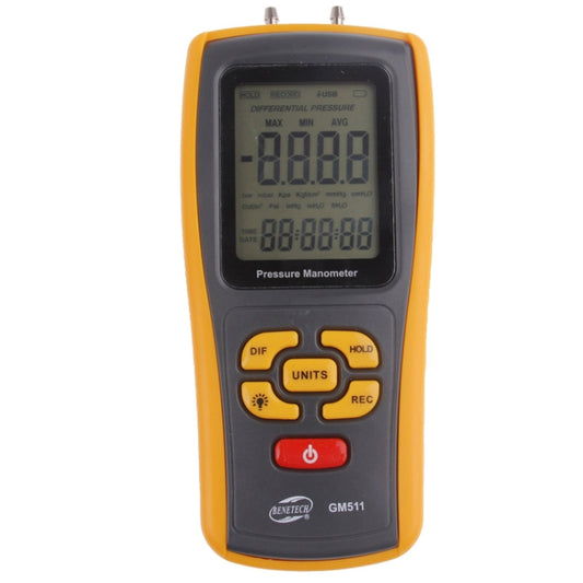 BENETECH GM511 LCD Display Pressure Manometer(Yellow) by BENETECH