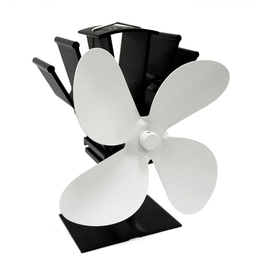YL603 Eco-friendly Aluminum Alloy Heat Powered Stove Fan with 4 Blades for Wood / Gas / Pellet Stoves (White) by buy2fix