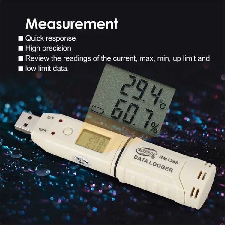 BENETECH GM1365 Digital Humidity & Temperature Data Logger by BENETECH