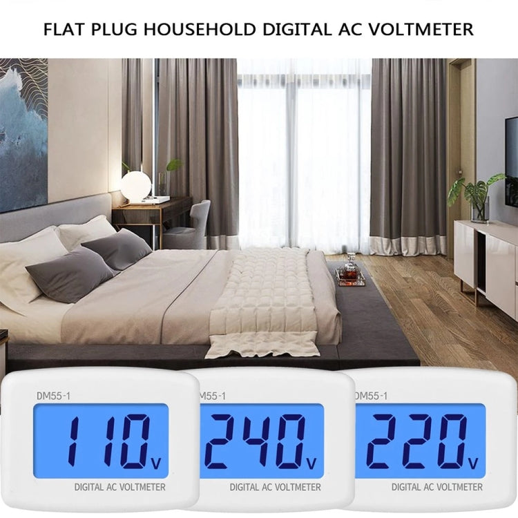 DM55-1 LCD AC Digital Voltage Meter Voltmeter, Measure Range: 110V-300V, EU Plug by buy2fix
