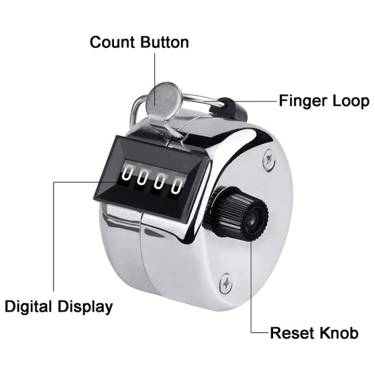 Retro Style 0.8 inch 4-digit Screen Mechanical Manual Metal Counter by buy2fix