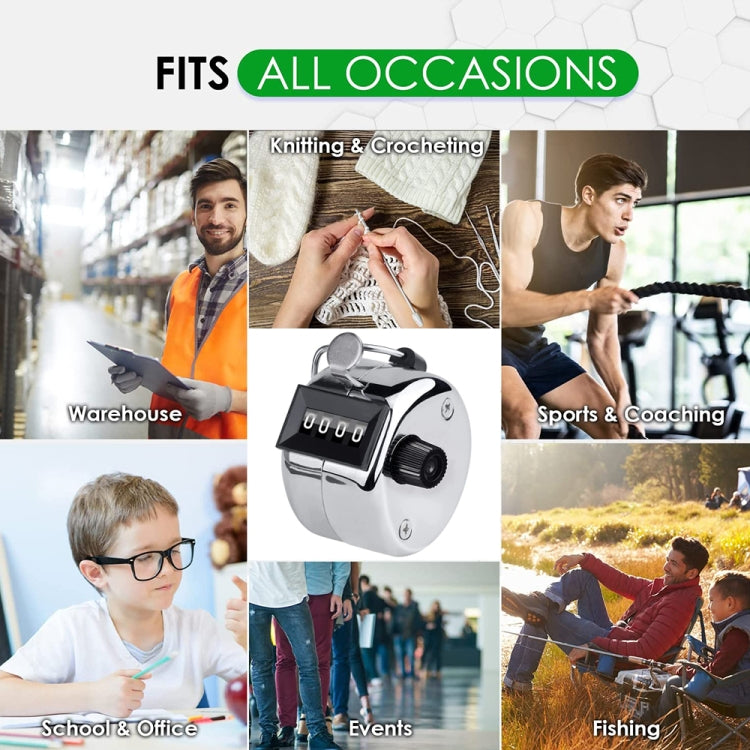 Retro Style 0.8 inch 4-digit Screen Mechanical Manual Metal Counter by buy2fix