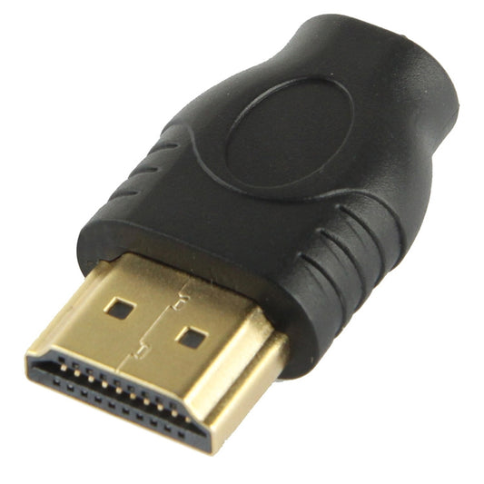 Gold Plated HDMI 19 Pin Male to Micro HDMI Female Adapter(Black) by buy2fix