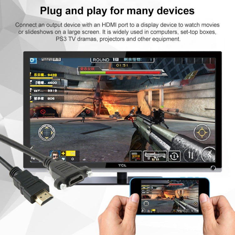 1.5m High Speed HDMI 19 Pin Male to HDMI 19 Pin Female Connector Adapter Cable by buy2fix