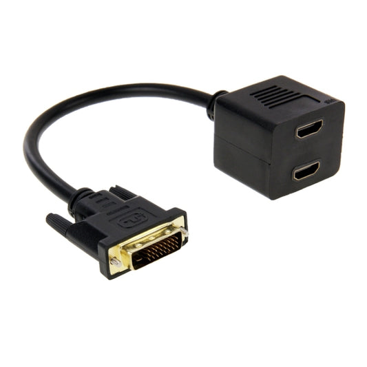 29.5cm DVI 24+1 Pin Male to 2 x HDMI Female Splitter Cable(Black) by buy2fix
