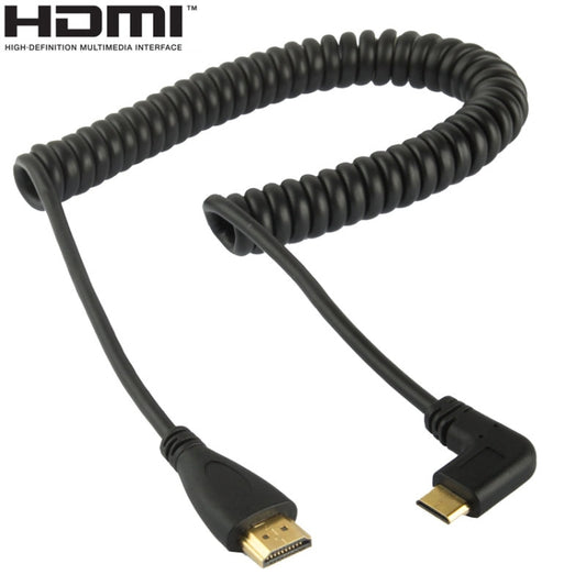 1.4 Version Gold Plated Mini HDMI Male to HDMI Male Coiled Cable, Support 3D / Ethernet, Length: 0.6m-2m by buy2fix