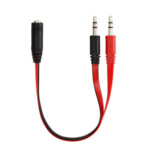 Noodle Style 3.5mm Jack Microphone + Earphone Cable for PC / Laptop, Length: 22cm by buy2fix